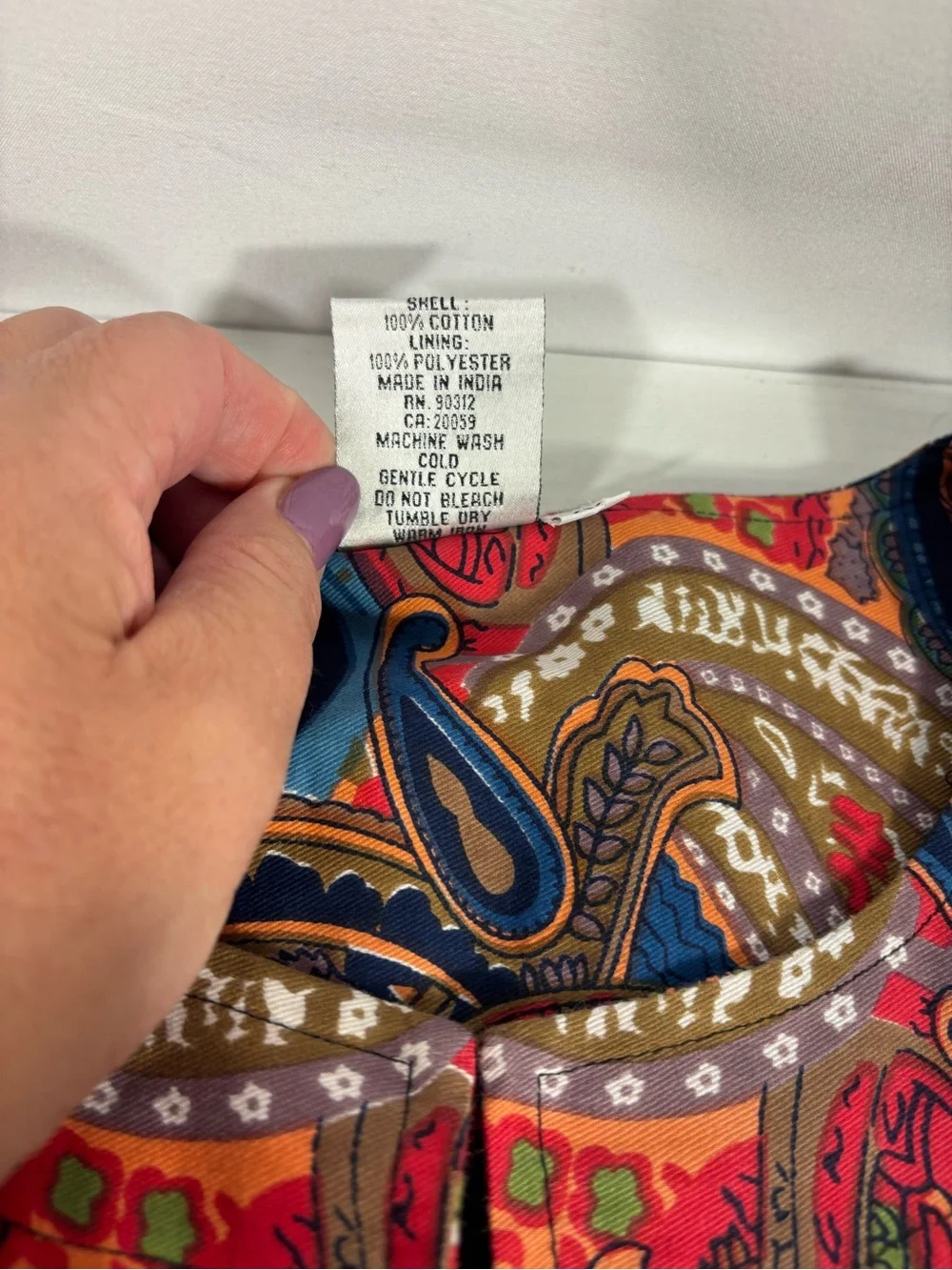 Parsley & Sage Paisley Cotton Open Front Jacket Boho Artsy Colorful XL